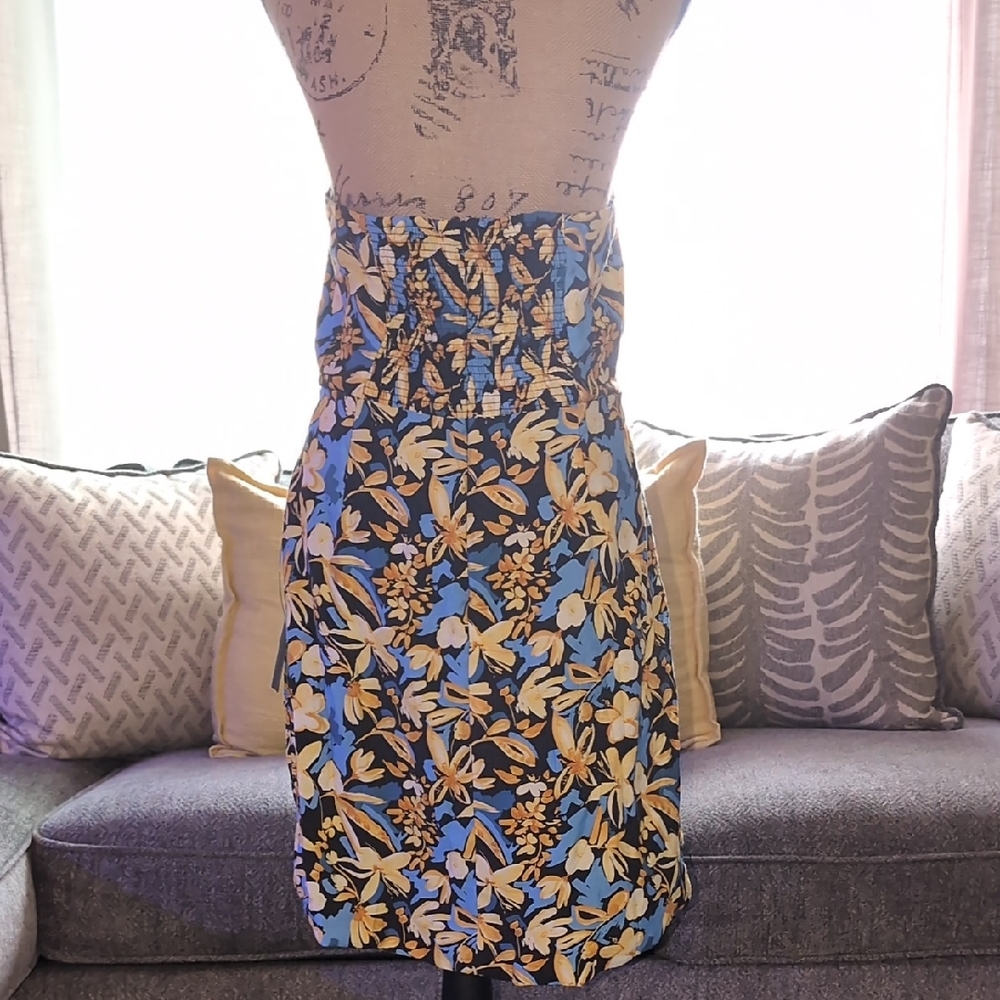 Lulu's Halter Floral Dress - Blue and Black - Picture 8 of 10
